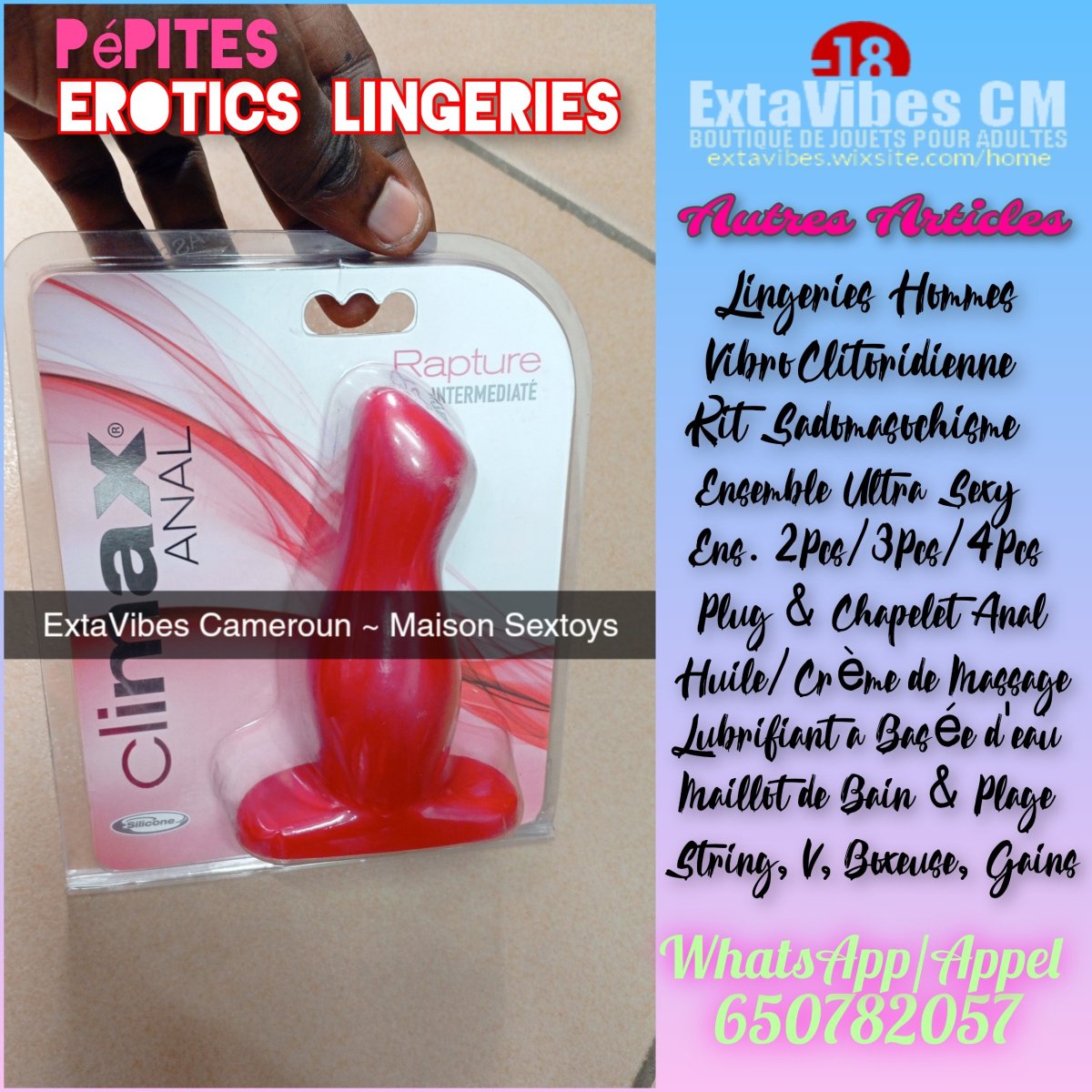 [PUL109] 🔞 Plug Anal Silicone - Rouge [Promo]